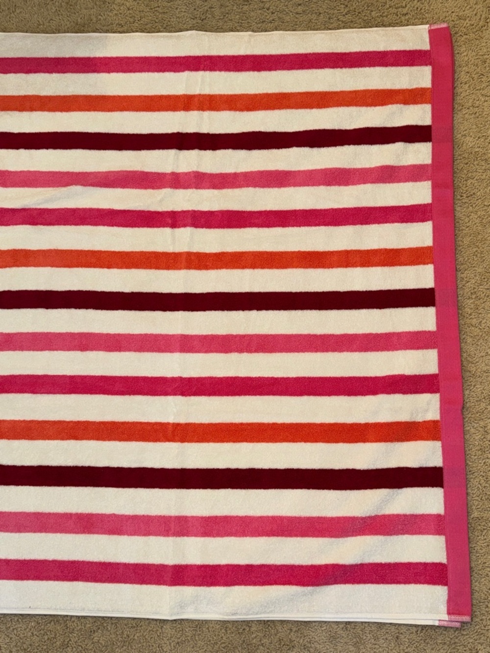 kate spade Pink and White Striped Beach Towel - Picture 12 of 13